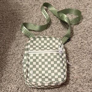 Green checkered crossbody sling